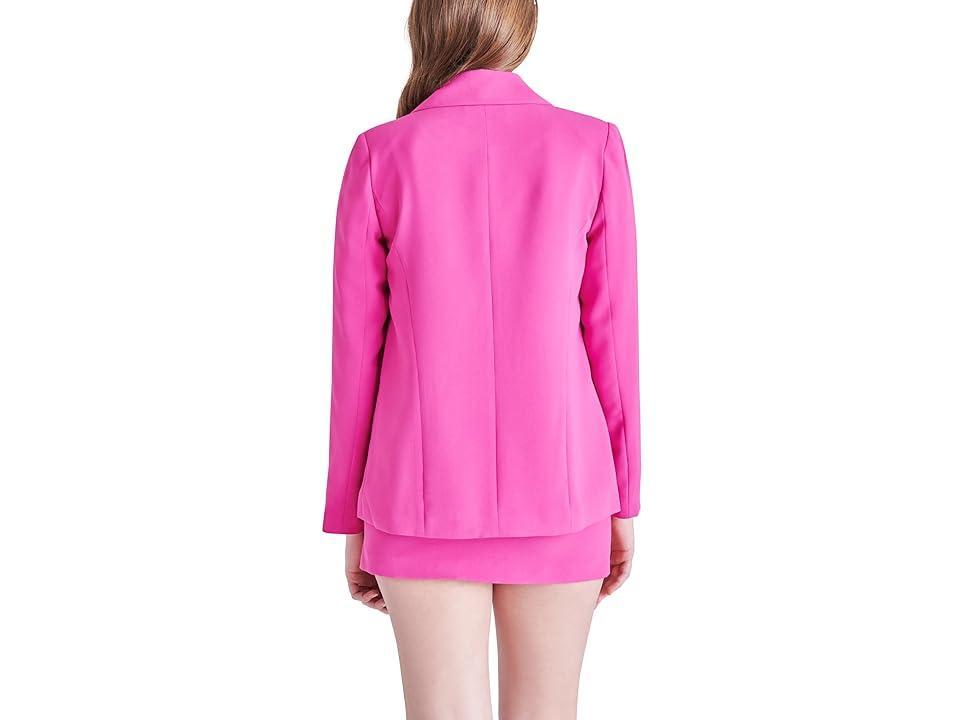 Steve Madden Payton Notch Collar Long Sleeve Side Pocket Fitted Blazer Product Image