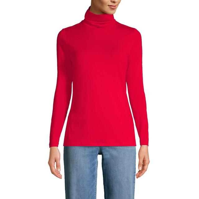 Lands End Womens Tall Lightweight Jersey Skimming Long Sleeve Turtleneck Product Image