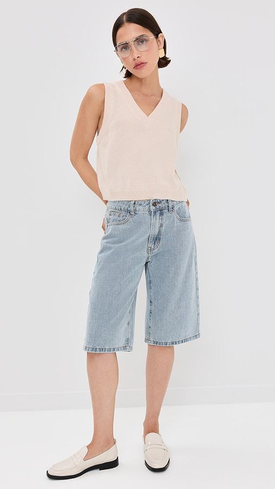 Sablyn Sterling Cropped V Neck Boxy Tank | Shopbop Product Image