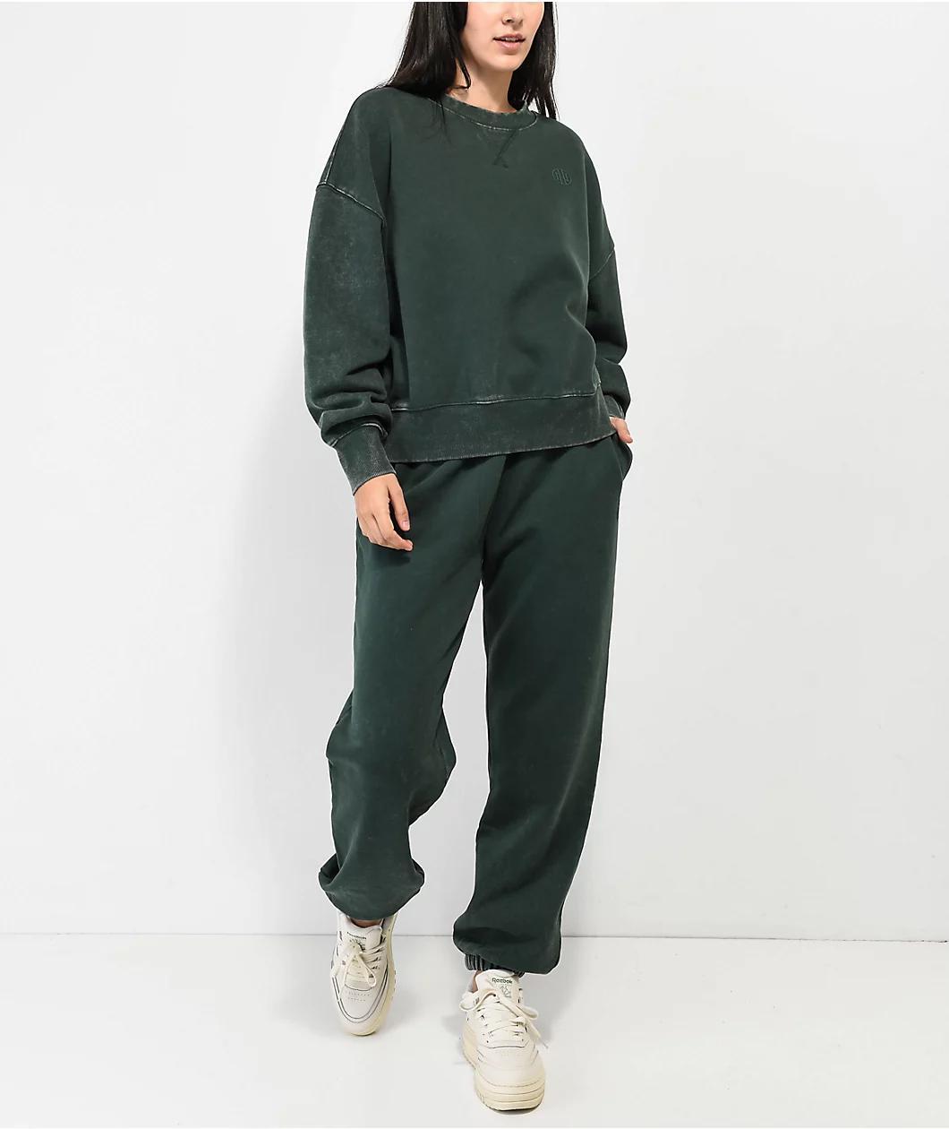 Ninth Hall Fundamentals Sibyl Green Mineral Wash Relaxed Sweatpants Product Image