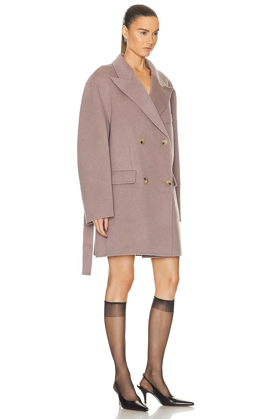 Acne Studios Belted Short Coat in Mauve Product Image