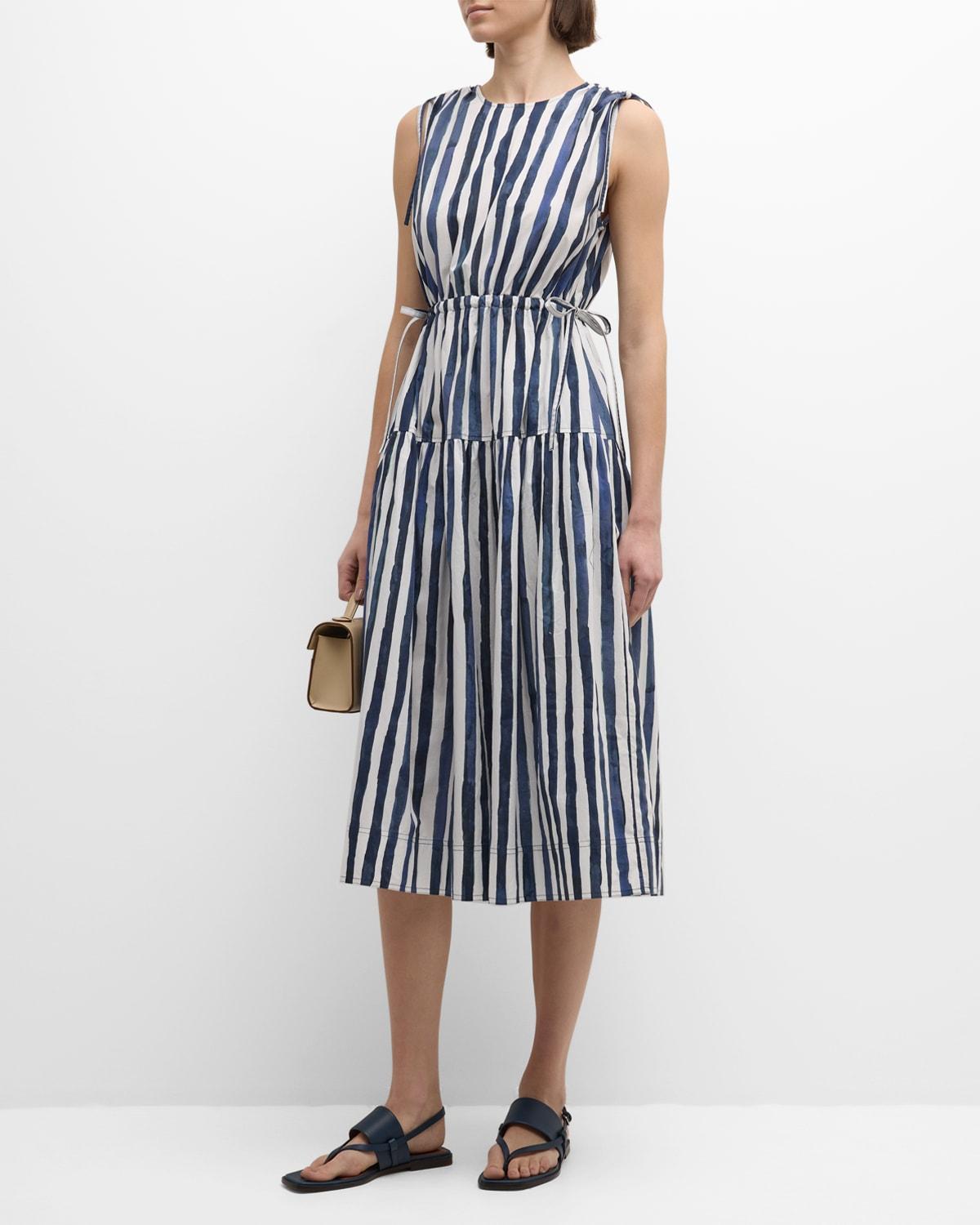 Womens Elenora Striped Midi-Dress Product Image