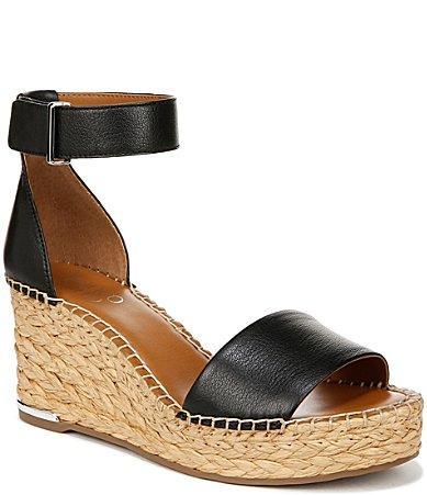 Franco Sarto Clemens Leather Platform Wedge Espadrilles Product Image