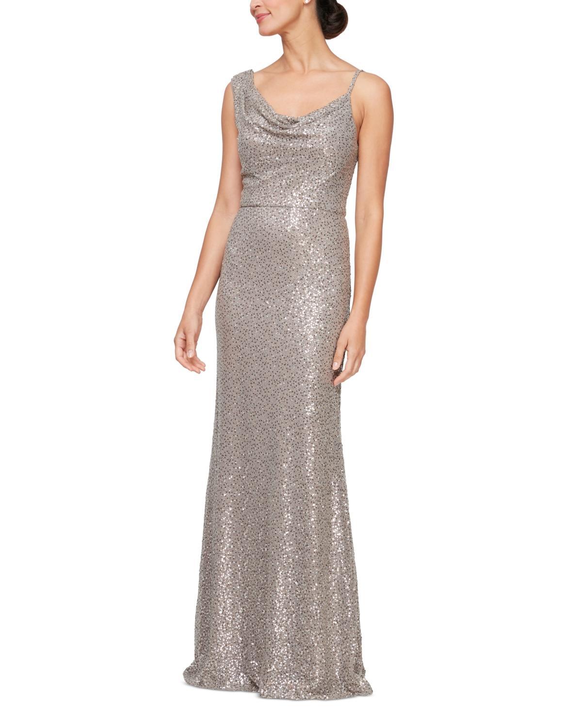 Alex Evenings Sequin Cowl Neck Gown Product Image