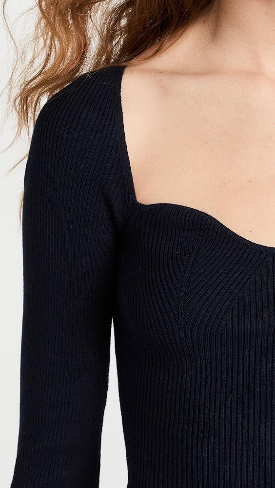 Pistola Denim Taryn Long Sleeve Sweetheart Neck Sweater | Shopbop Product Image