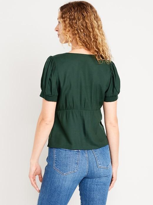 Waist-Defined Crepe Top Product Image