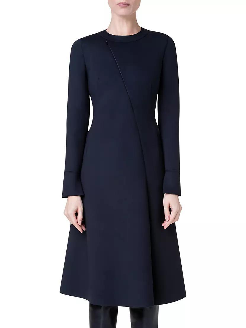 Cut-Out Long-Sleeve Midi-Dress Product Image