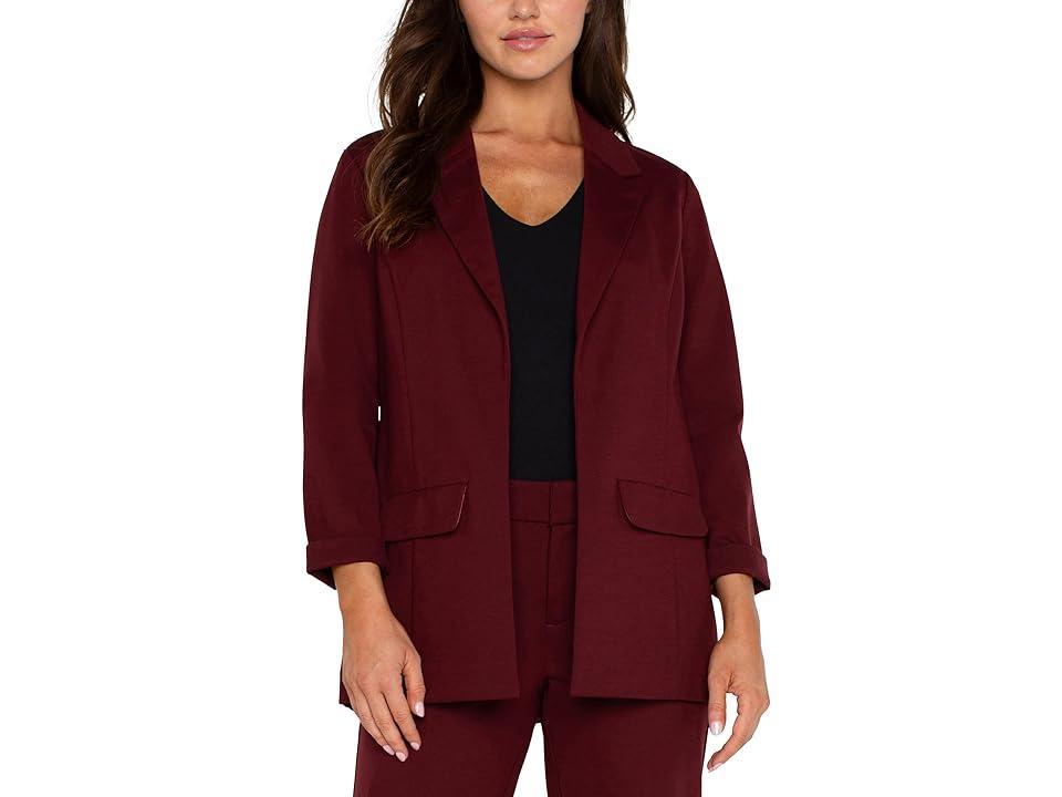 Liverpool Los Angeles Boyfriend Blazer with Princess Darts (Bordeaux) Women's Clothing product image