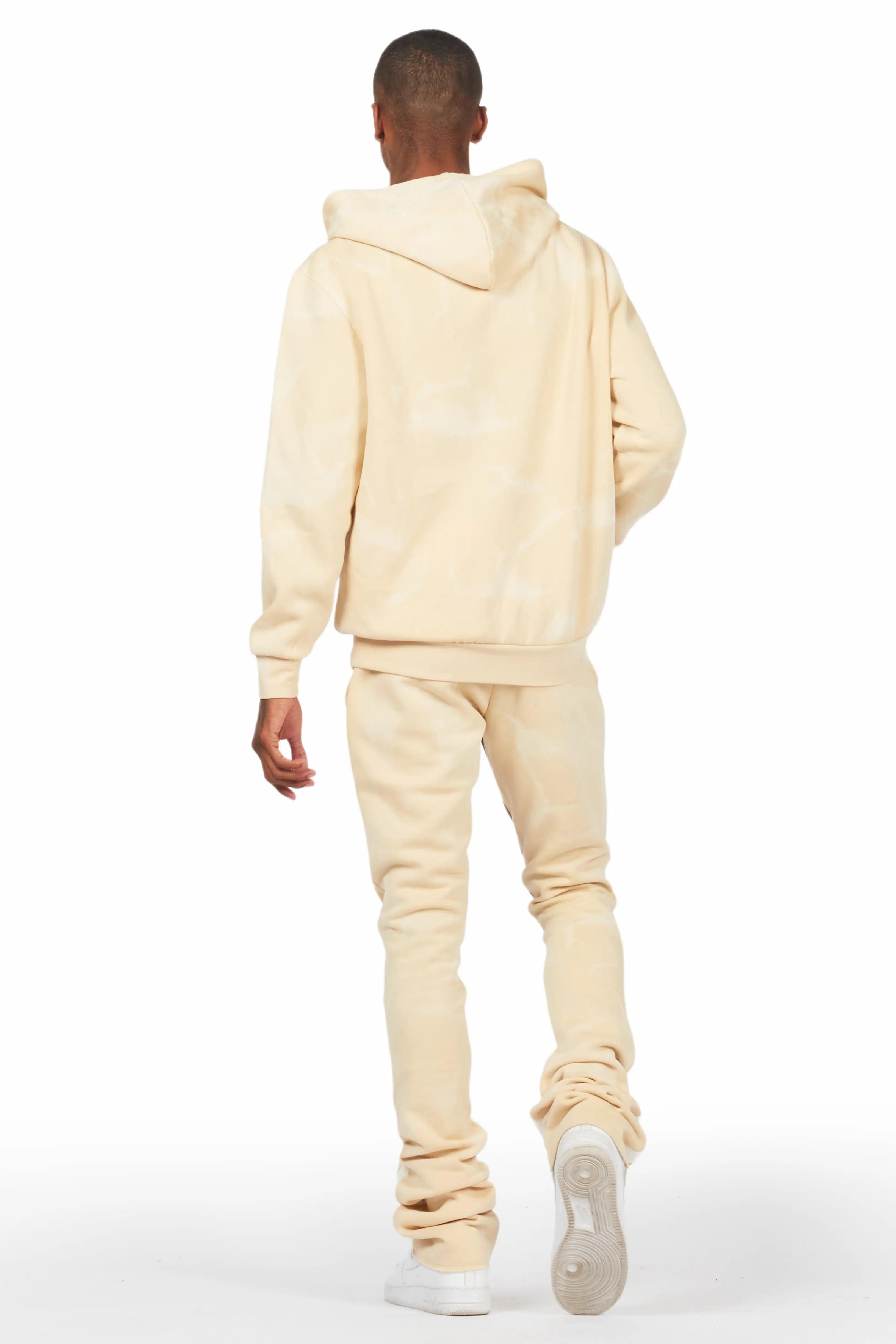 Nelly Beige Hoodie/Super Stacked Flare Pant Set Male Product Image