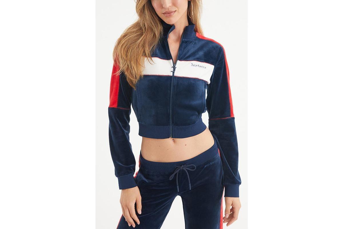 Juicy Couture Moto Color-Block Track Jacket (Regal ) Women's Clothing Product Image