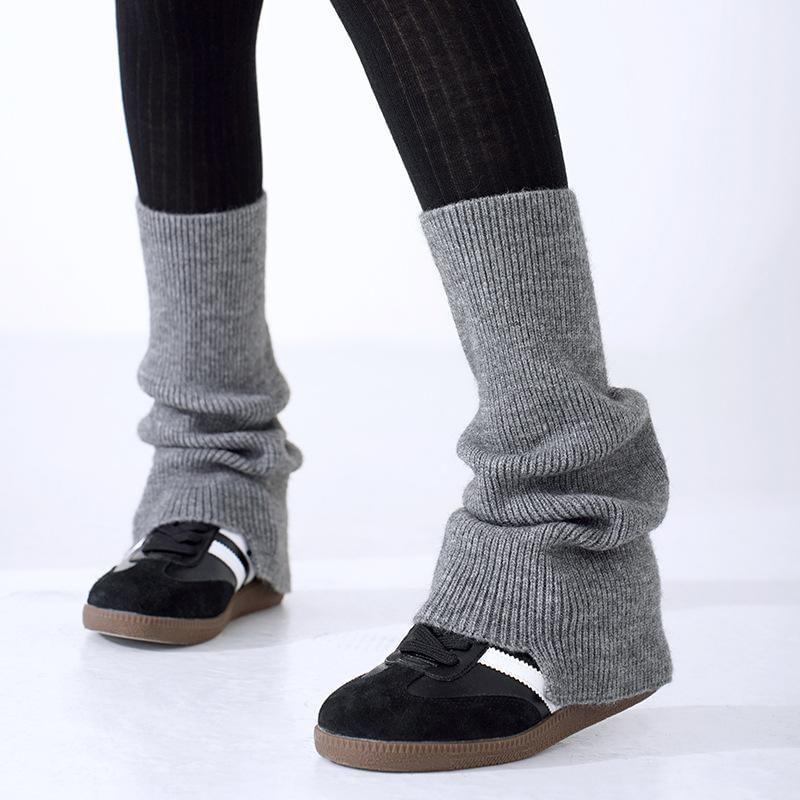 Asymmetrical Ribbed Knit Leg Warmers Product Image