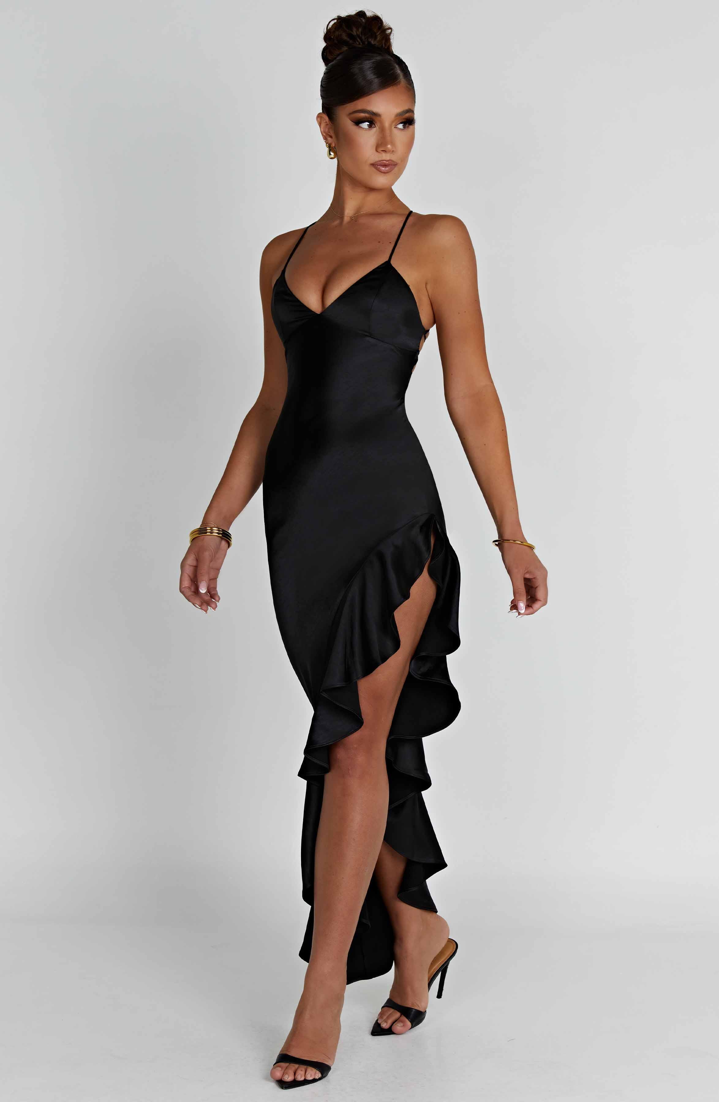 Flora Midi Dress - Black Product Image