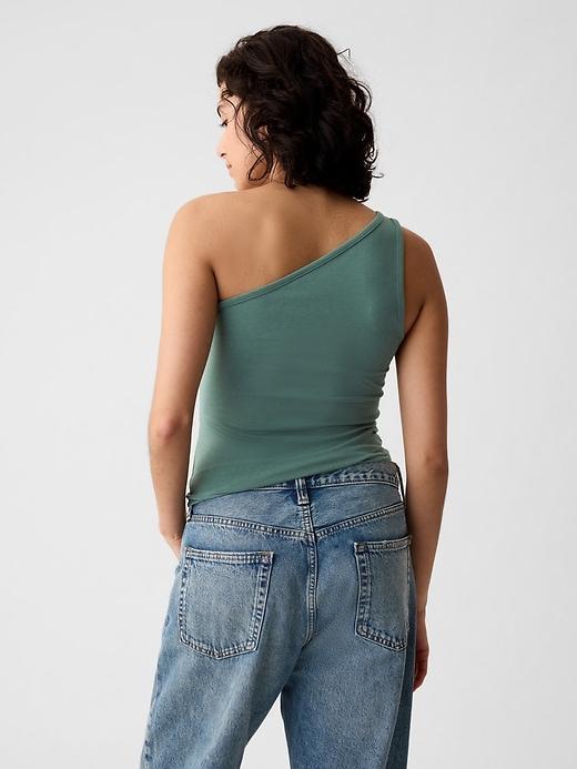 Modern One-Shoulder Cropped Tank Top Product Image