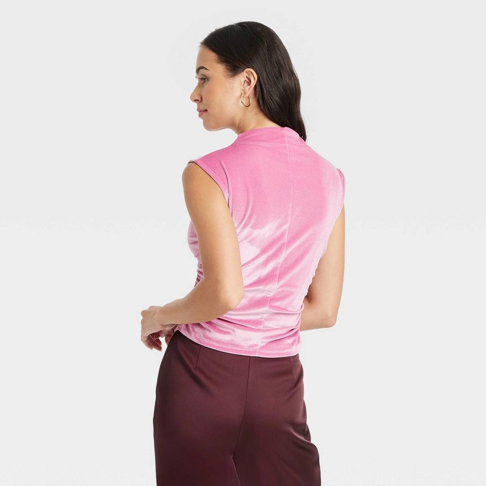 Women's Ruched Tank Top - A New Day™ Mauve M Product Image