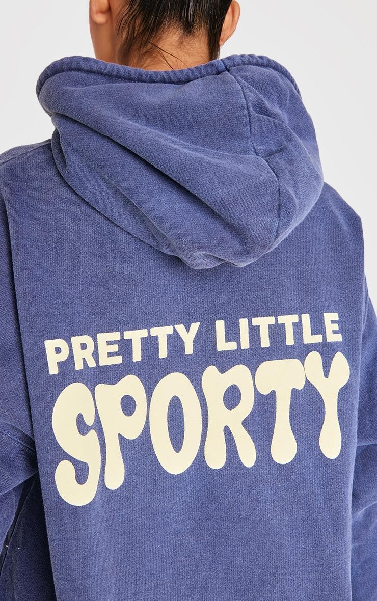 Navy Pretty Little Sporty Back Puff Print Hoodie Product Image