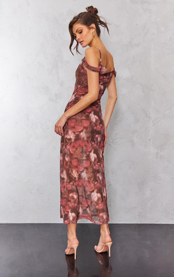 Tall Pink Floral Cowl Neck Maxi Dress Product Image