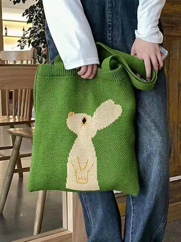 Casual Weave Contrast Color Animal Bags Accessories Product Image