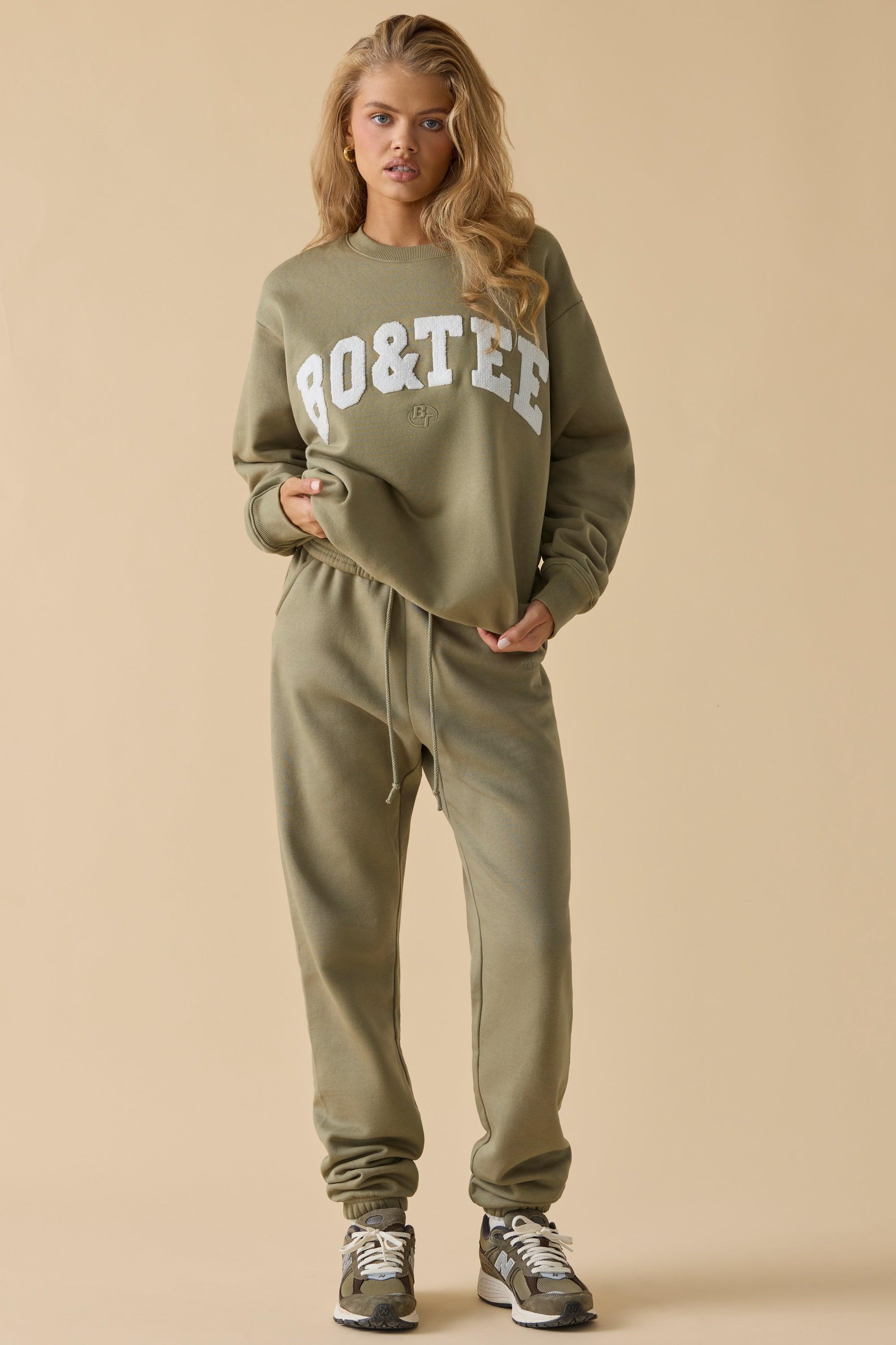 Petite Mid-Rise Joggers in Soft Olive Product Image