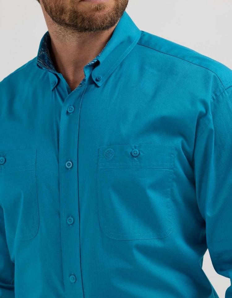 Wrangler® George Strait™ Long Sleeve Button Down Two Pocket Shirt | Men's SHIRTS | Wrangler® Product Image