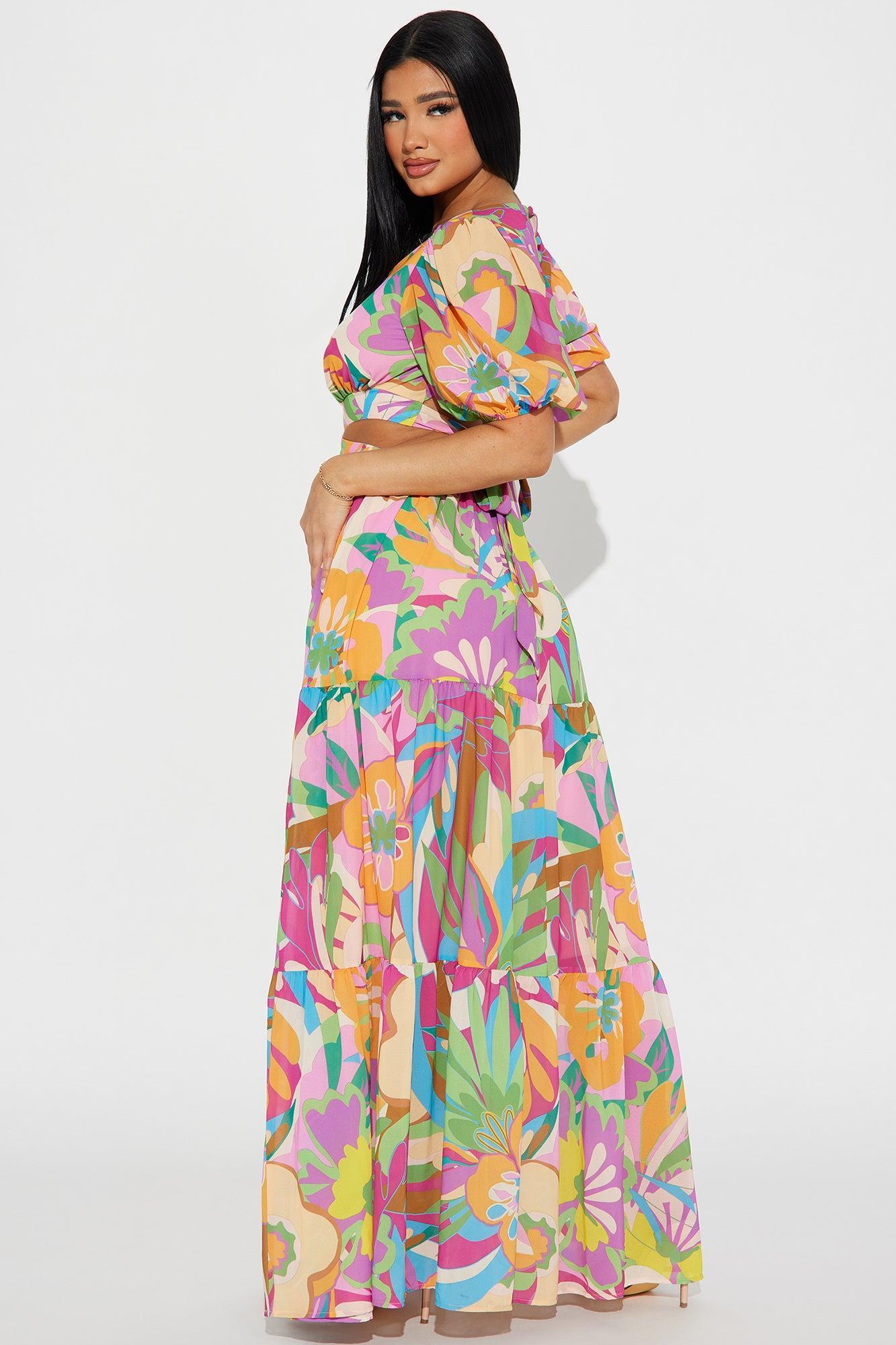 Riviera Dreams Maxi Dress - Multi Color Product Image