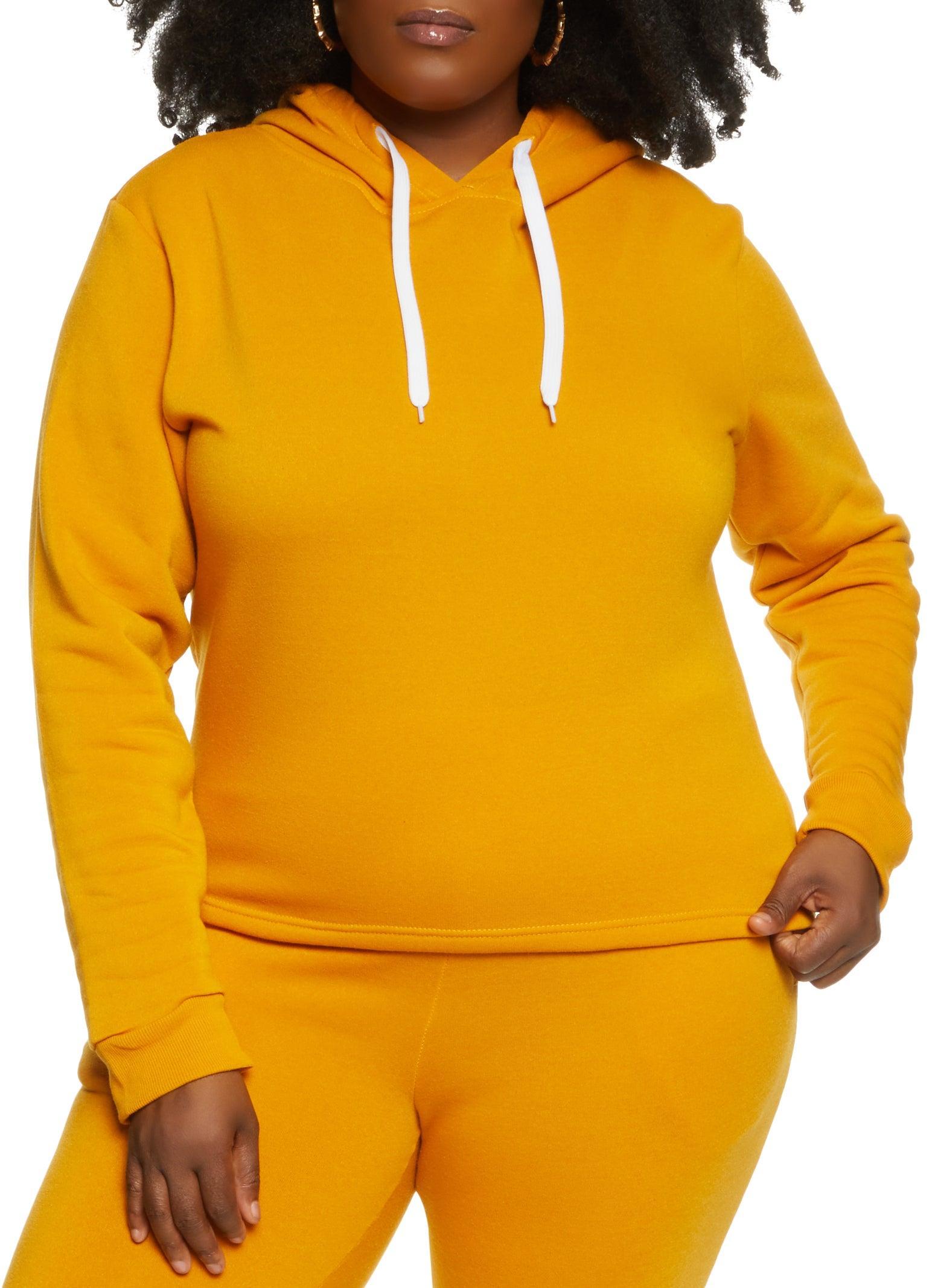 Womens Plus Size Solid Pullover Hoodie Product Image