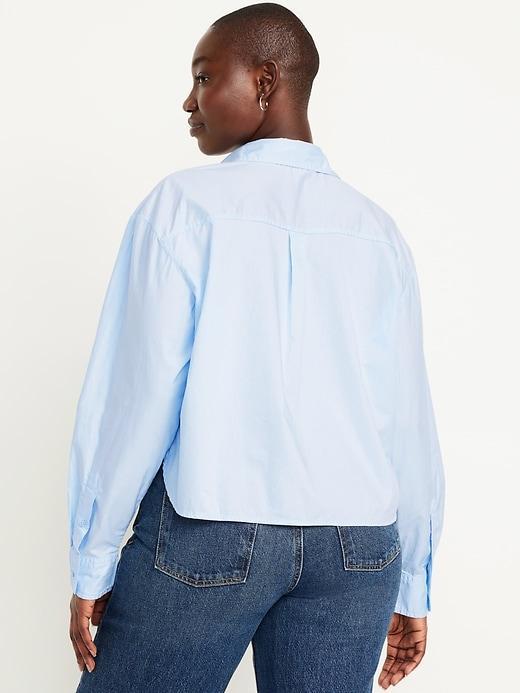 Embellished Cropped Button-Down Shirt Product Image