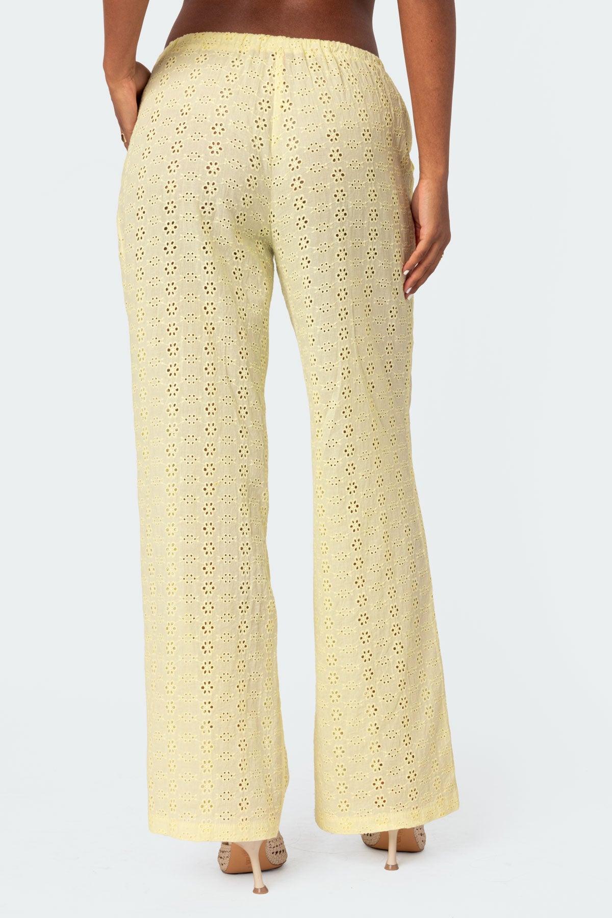 Lemon Lacey Cotton Pants Product Image