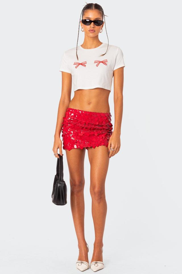 Sabina Low-Rise Sequin Mini Skirt Product Image