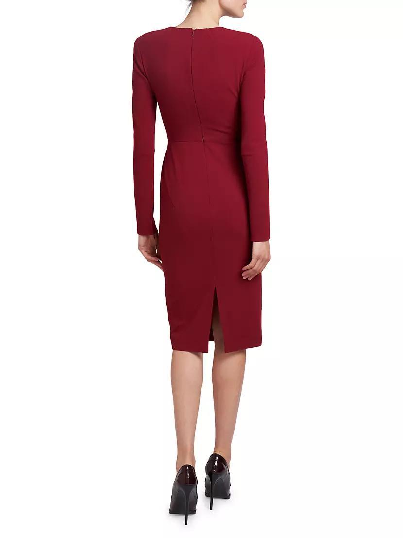 Stretch Wool Long-Sleeve Sheath Dress Product Image