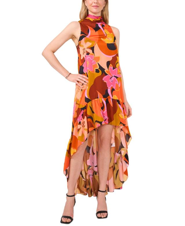 Women's Printed Harmony Silky Satin Maxi Dress Product Image