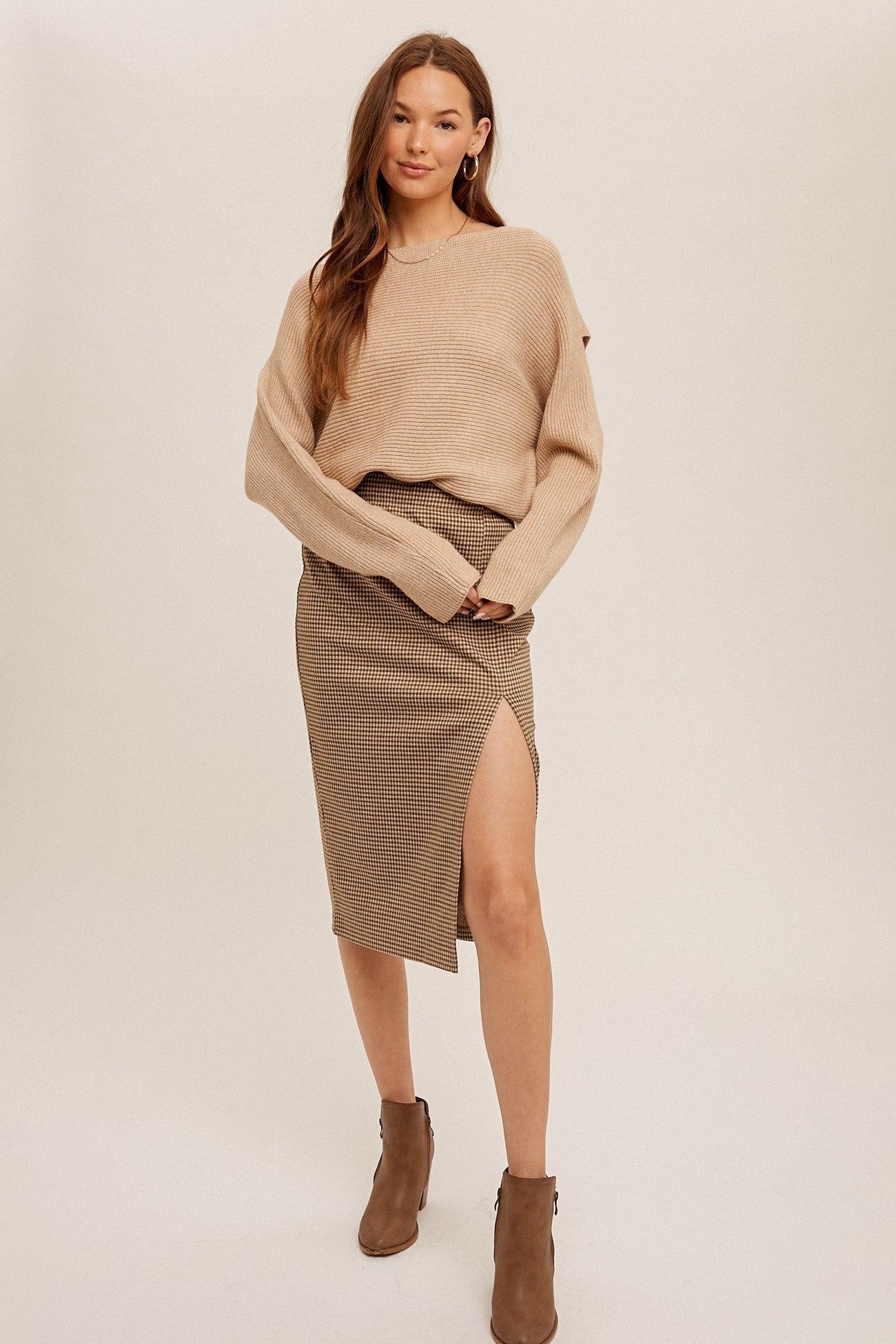 Meet Me at The Mall Slit Skirt (Small to Large) Product Image