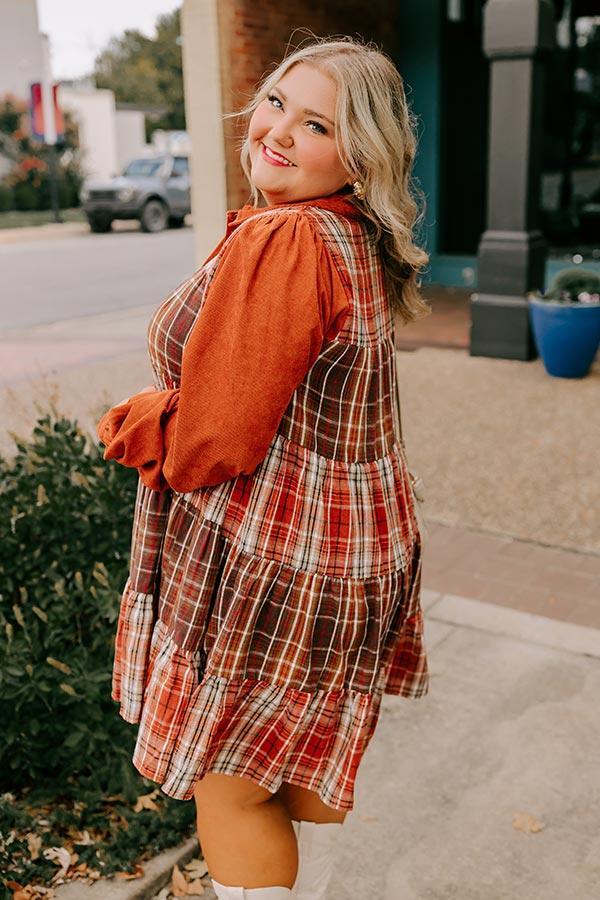 Fall Vibes Plaid Mini Dress Curves Product Image