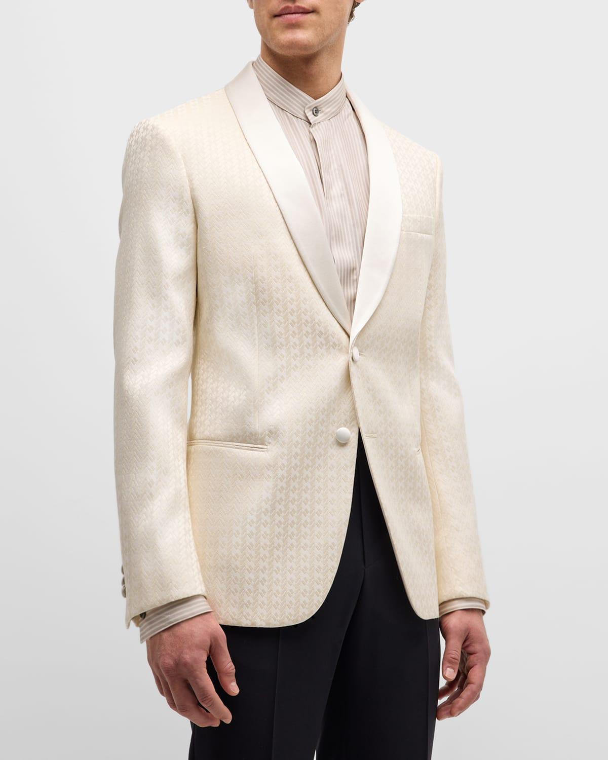 Mens Chevron Shawl Dinner Jacket Product Image