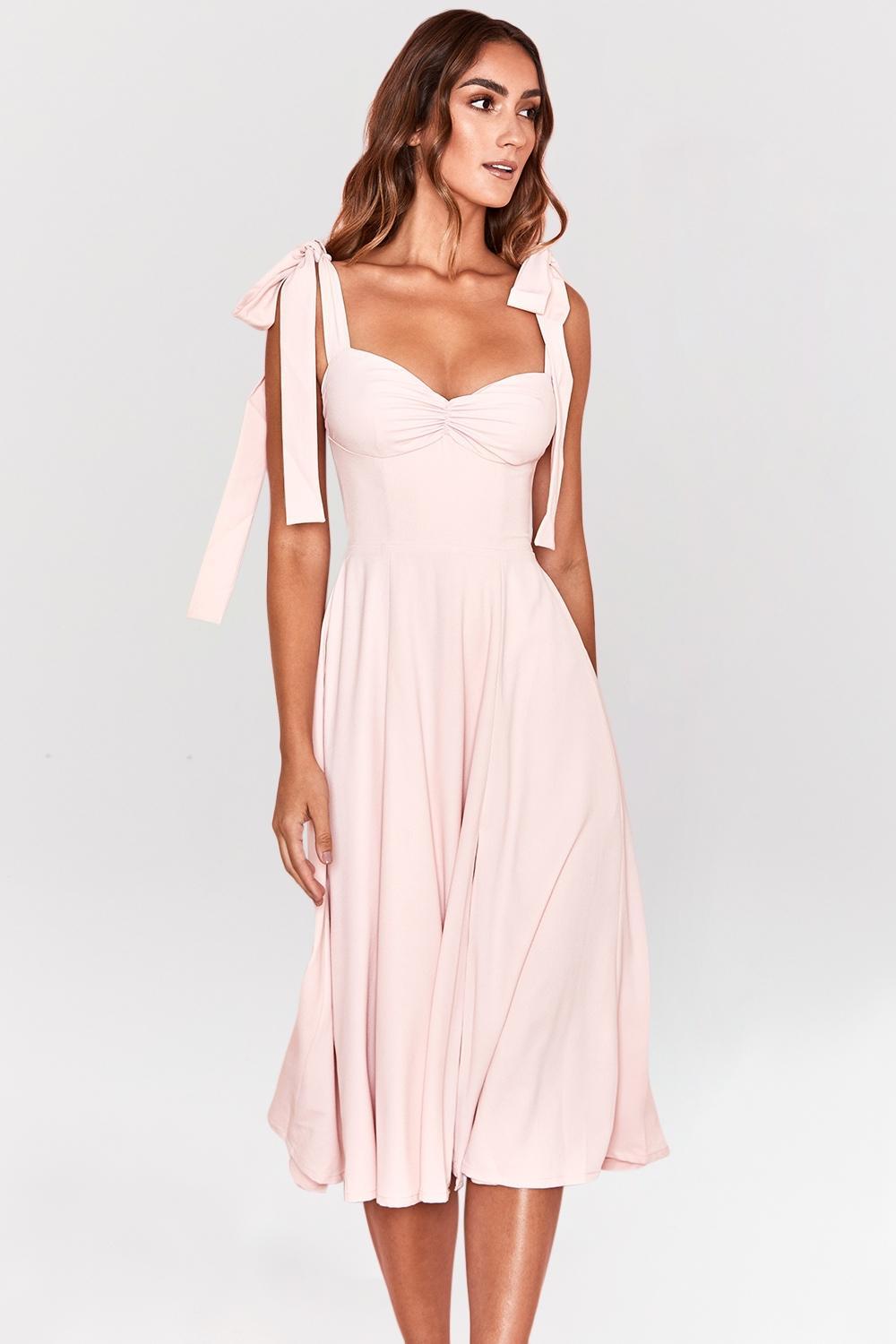 Alicia Blush Pink Midi Sundress - SALE Product Image