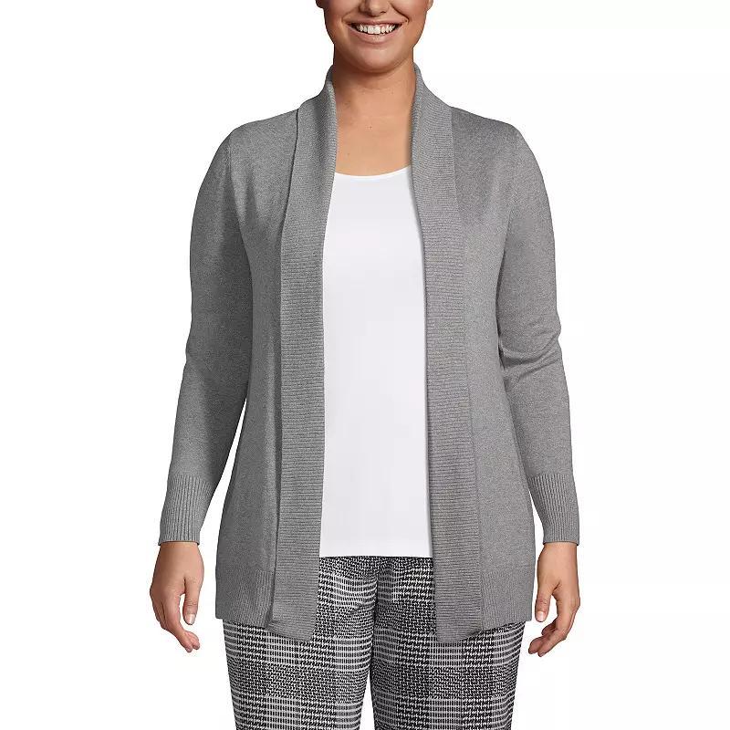 Plus Size Lands End Shawl Collar Cardigan Sweater, Womens Product Image