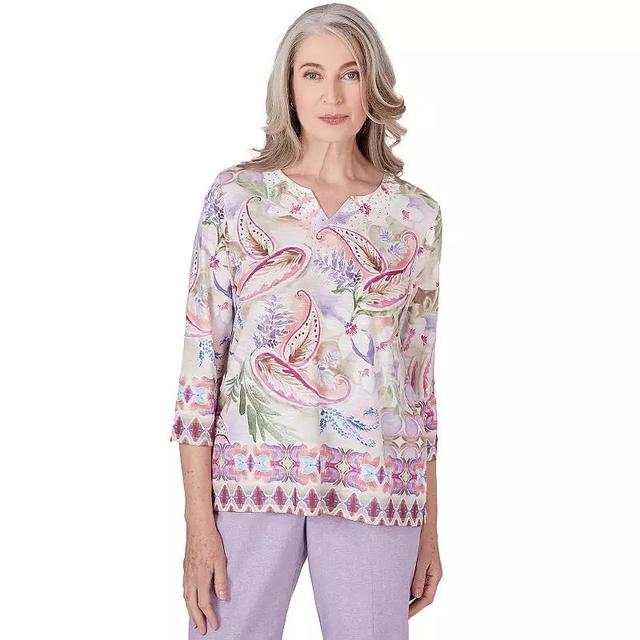 Womens Alfred Dunner Paisley Floral Border Top Product Image