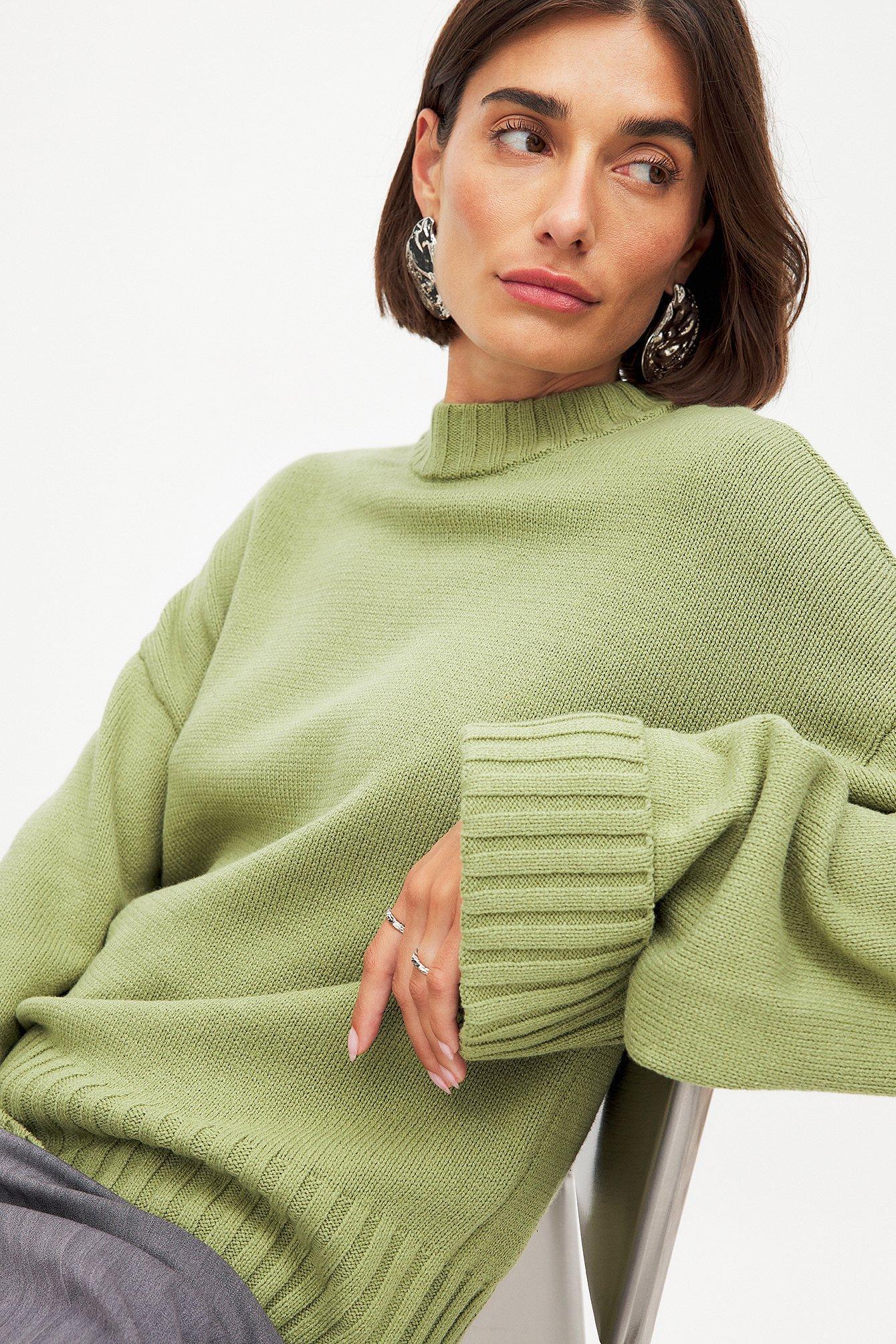 Folded Sleeve Knitted Sweater Product Image