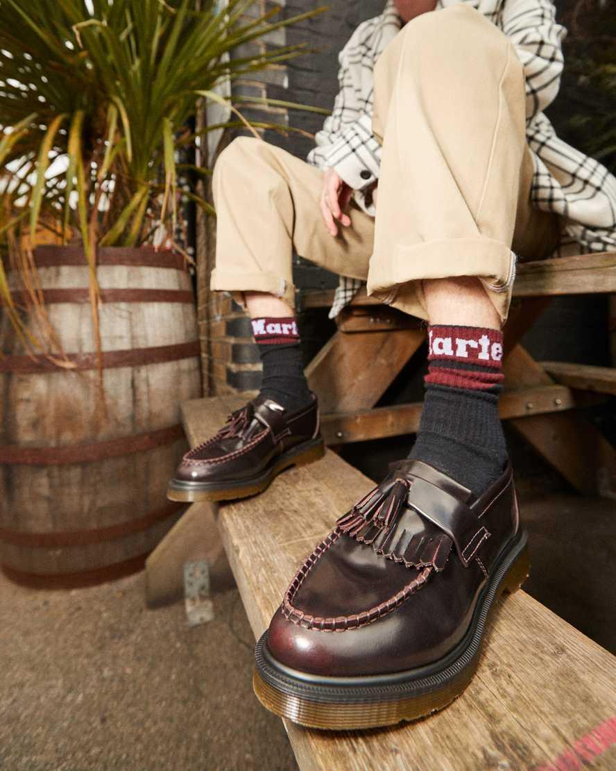 Dr. Martens Adrian (Cherry Red Arcadia) Slip-on Dress Shoes Product Image