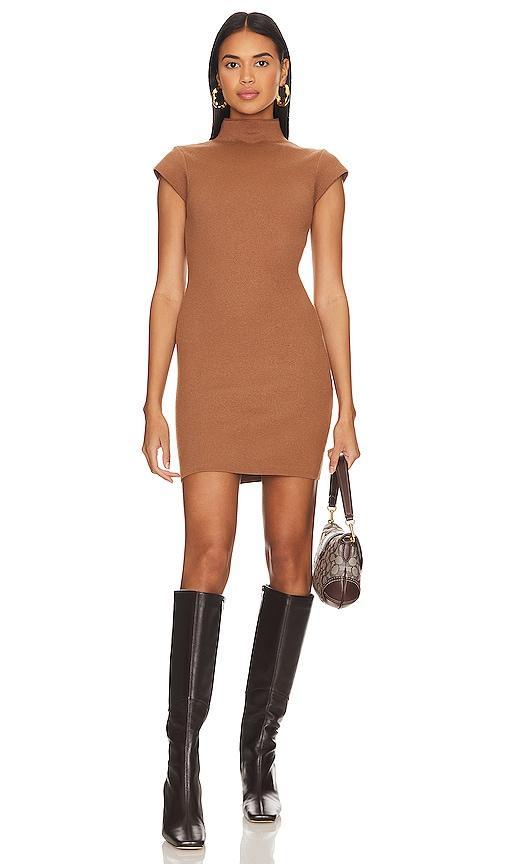 Line & Dot Rumi Mini Sweater Dress in Tan. Size XL. Product Image