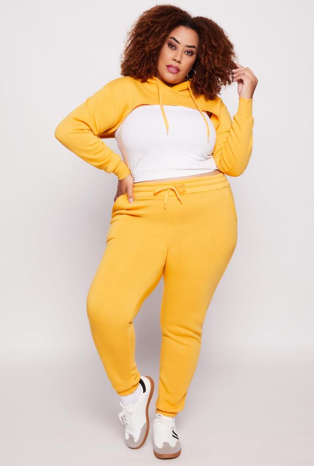 Womens Plus Size Fleece High Waist Sweatpants Product Image