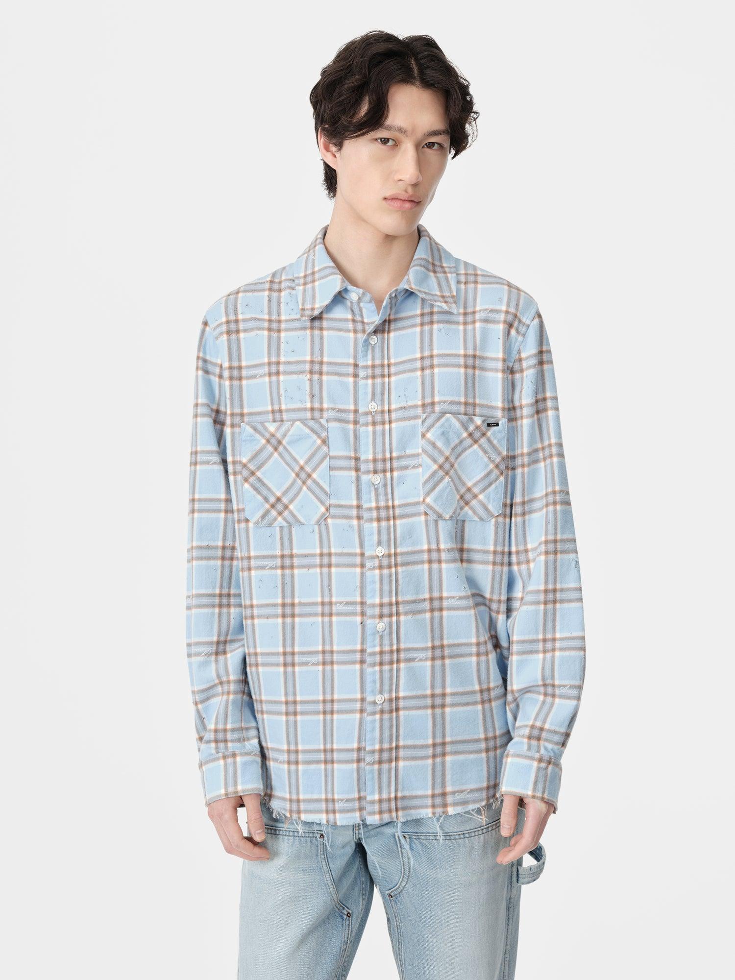 AMIRI SHOTGUN FLANNEL - Sea Blue Male Product Image