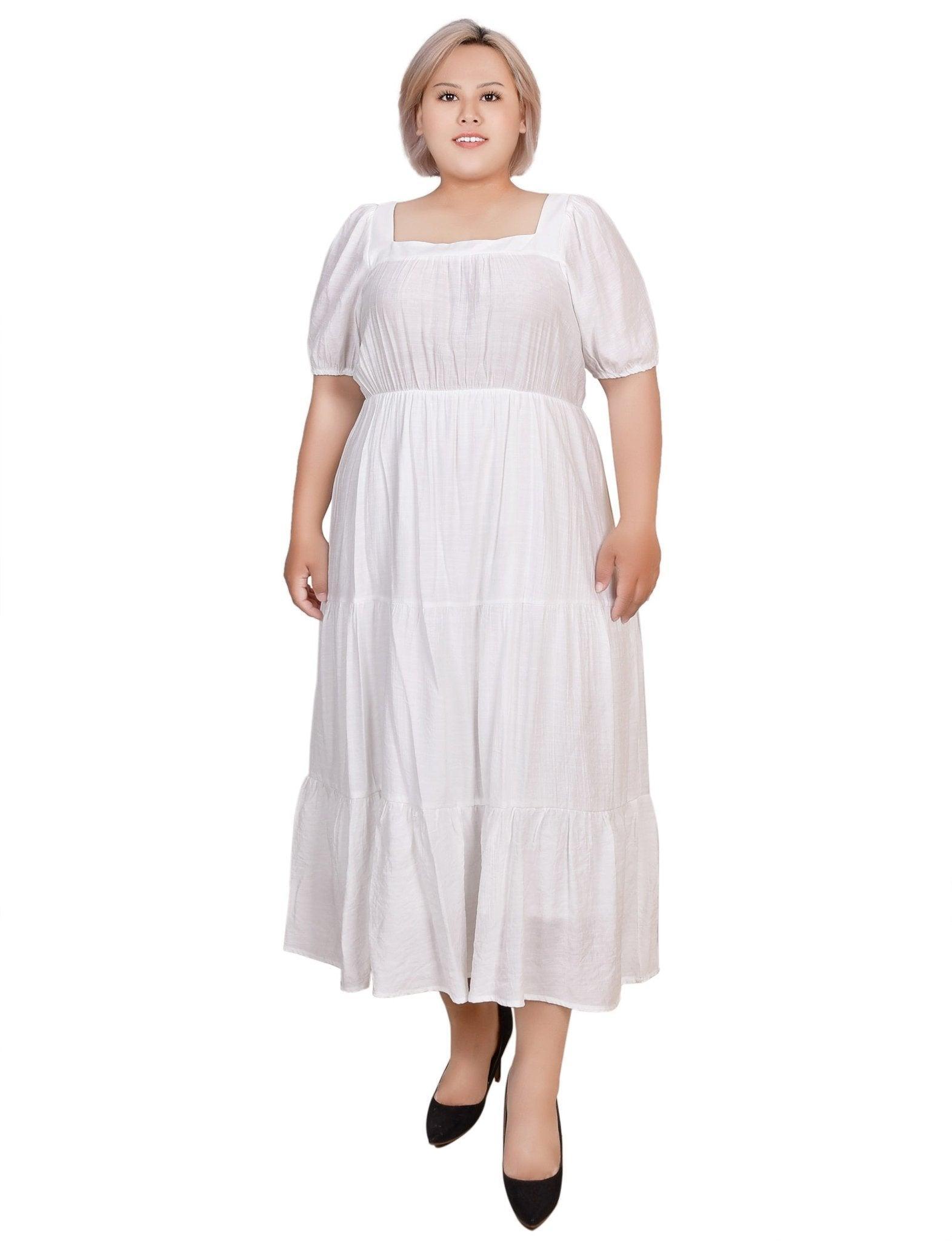 Short Sleeve Tiered Midi Dress - Plus Product Image