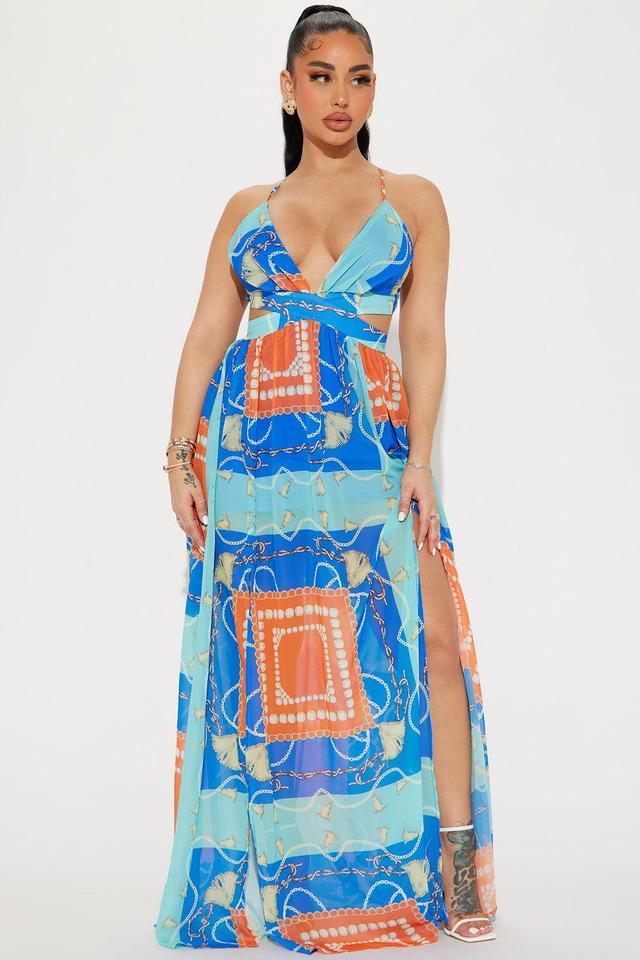 Maylee Chiffon Maxi Dress - Blue Product Image