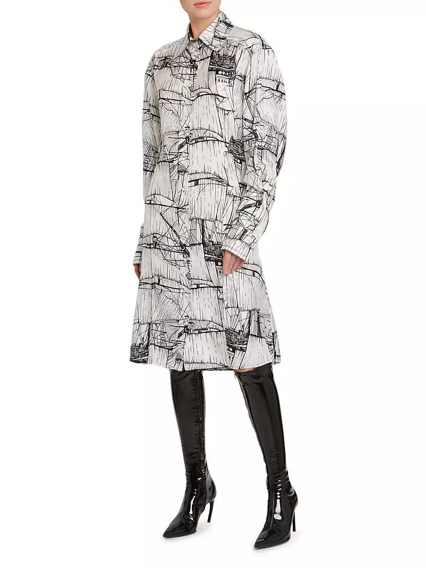 Veliero Silk Graphic Shirtdress Product Image