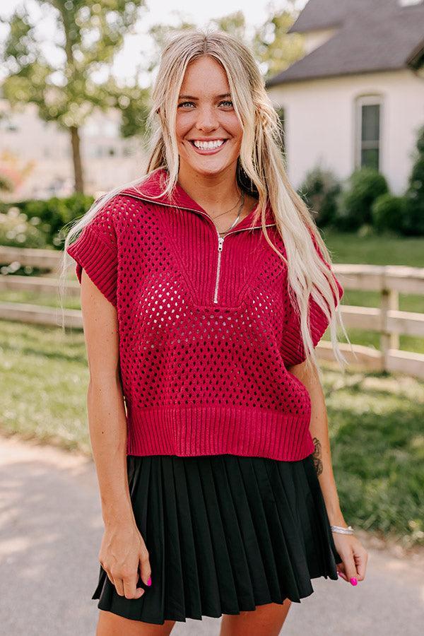 Cozy Lifestyle Knit Top in Red Product Image