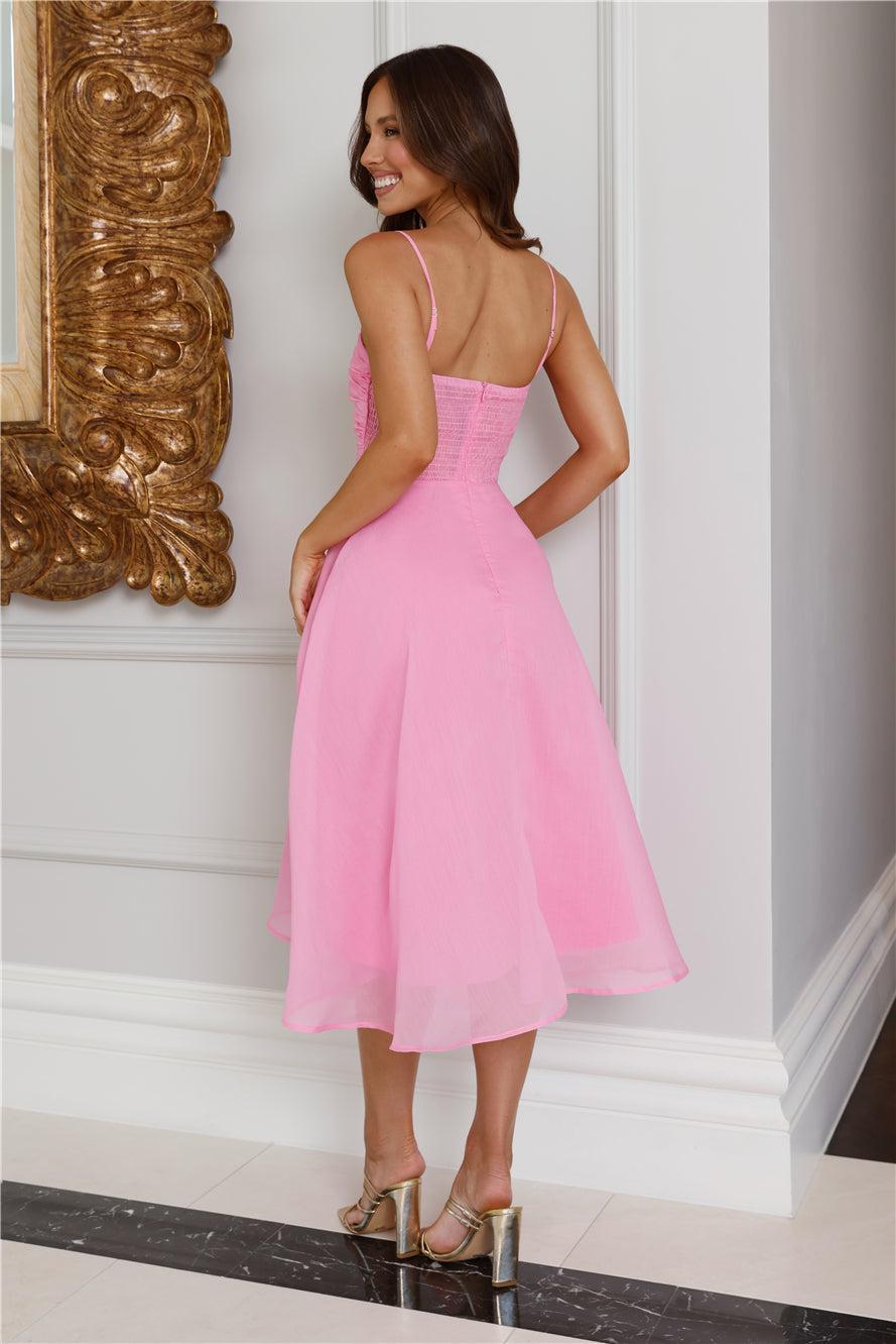 Perfect Wonderland Midi Dress Pink Product Image