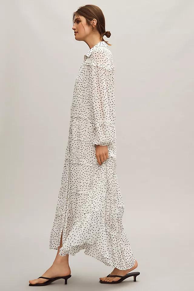 By Anthropologie Long-Sleeve Smocked Tiered Maxi Dress Product Image