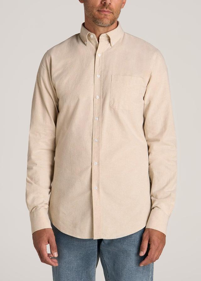 Washed Oxford Shirt for Tall Men in Sandstone Product Image