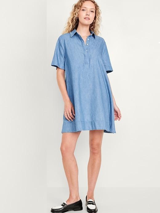 Mini Jean Shirt Dress Product Image