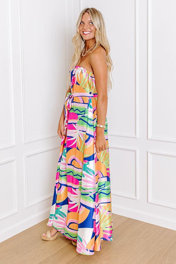 Paradise Palette Satin Maxi Dress Product Image